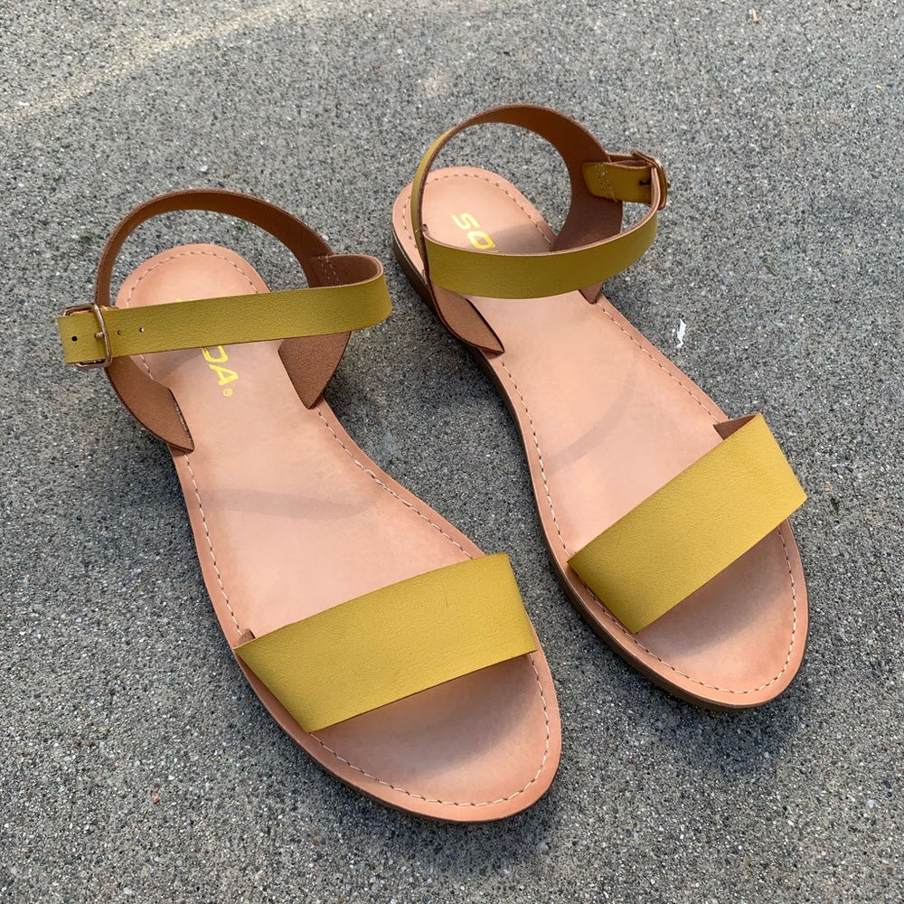 Soda Women Mustard Yellow Ankle Strap Sandal
